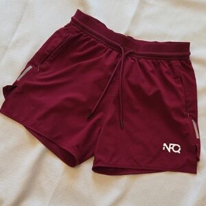 NFQ Men's Athletic Running Shorts Burgundy Size M